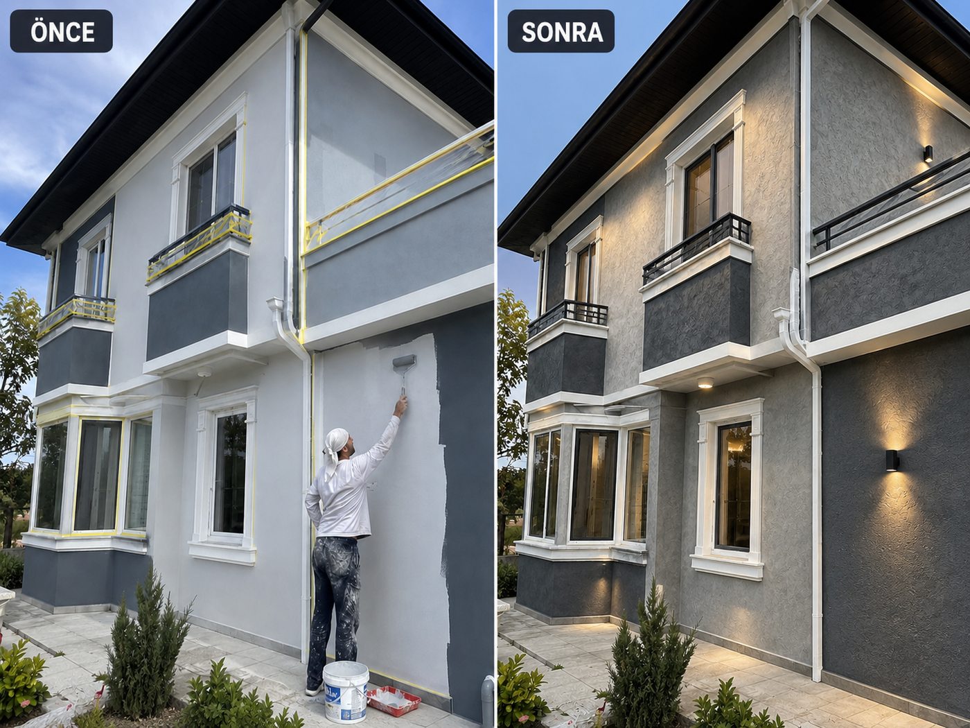 Osmangazi dış cephe boya öncesi ve sonrası