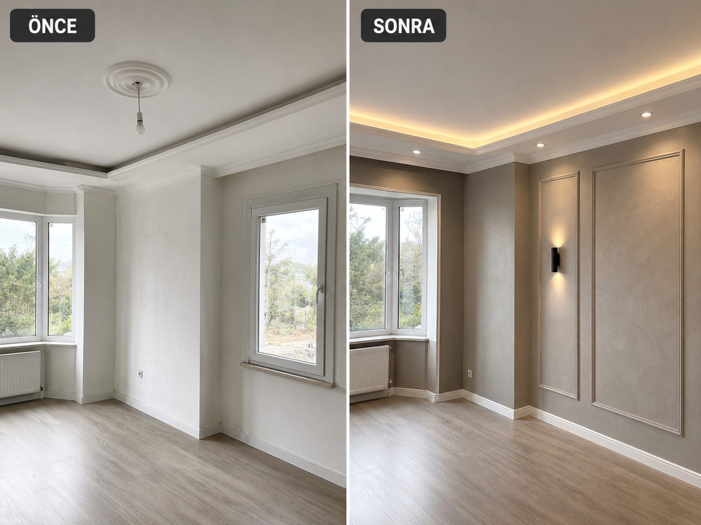 Osmangazi iç cephe boya öncesi ve sonrası